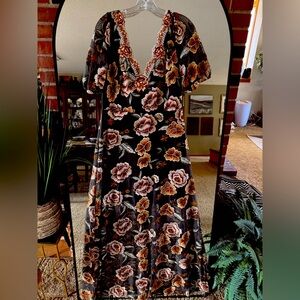 Floral Black and Brown Dress Gorgeous